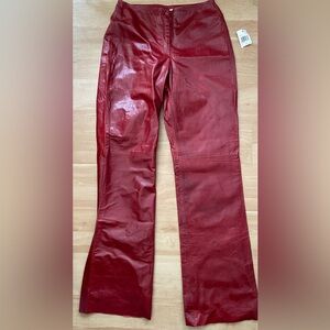 Vintage ‘90s Y2K Bloomingdale’s Sutton Studio Red leather pants 4 NWT